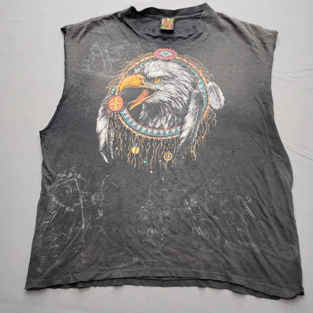 3D Emblem Sturgis Black Hills Rally Eagle Muscle Tee Shirt XXL USA Vintage 1994